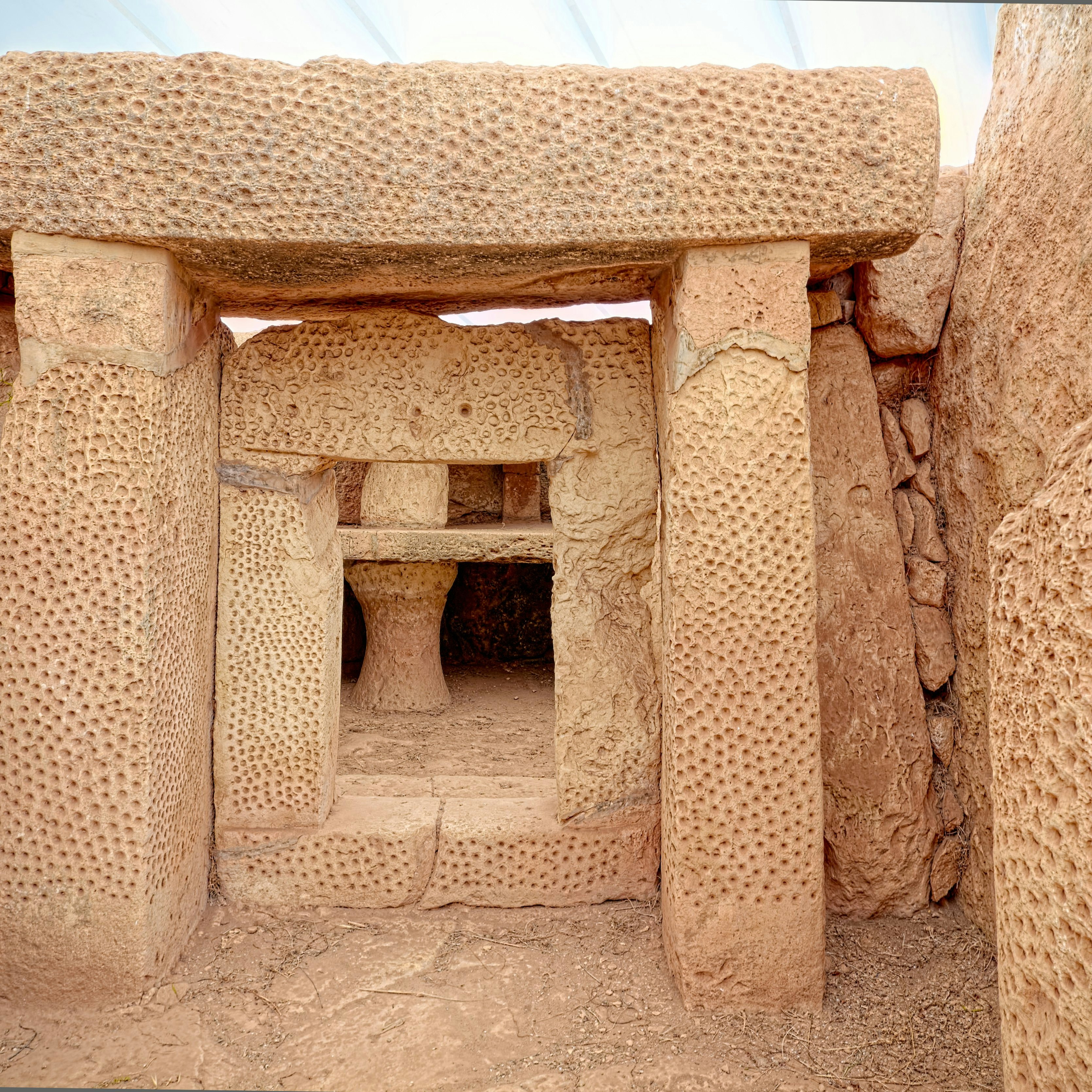 Details of Mnajdra megalithic temples of Malta (Qrendi)